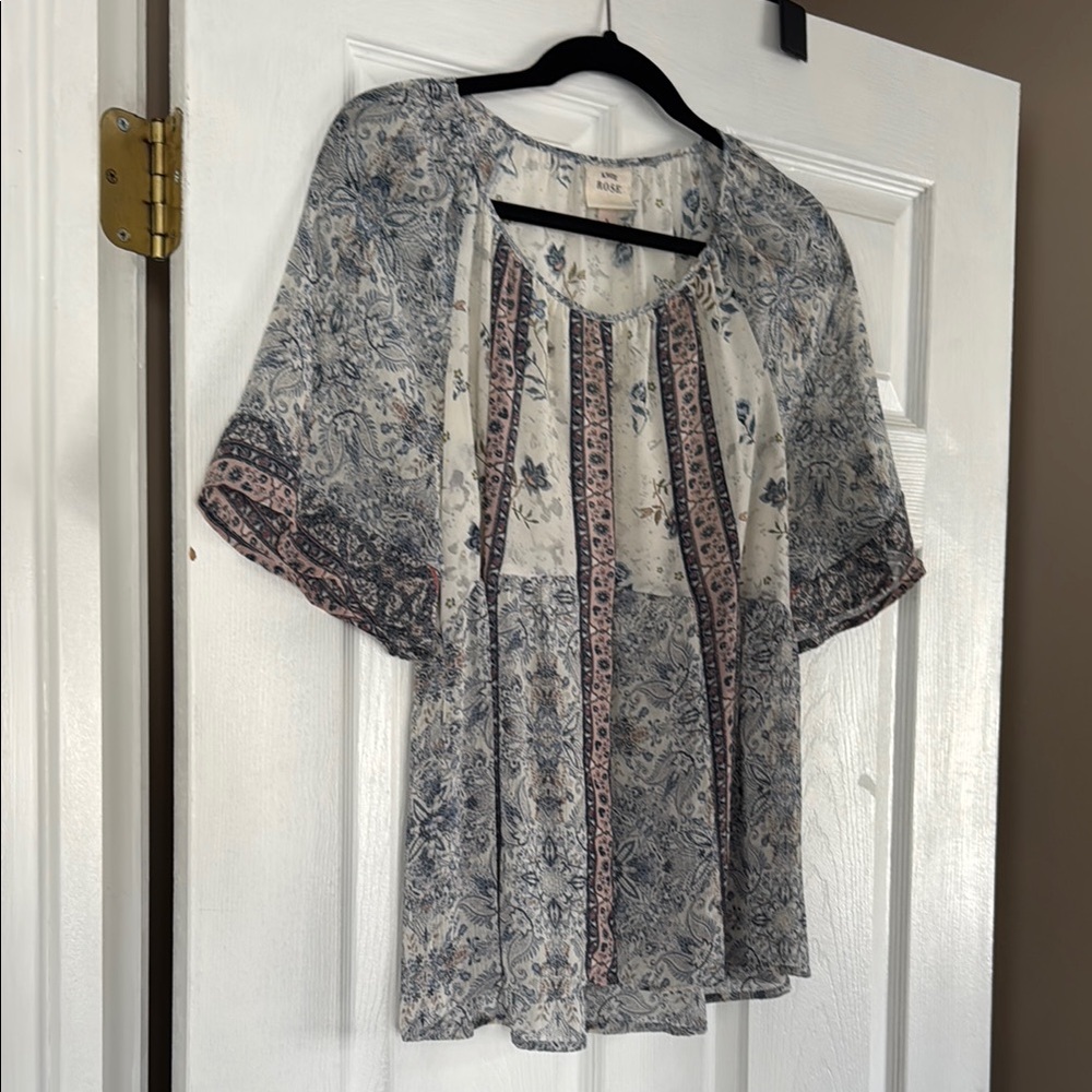 Knox Rose Black and White Pleated Tunic